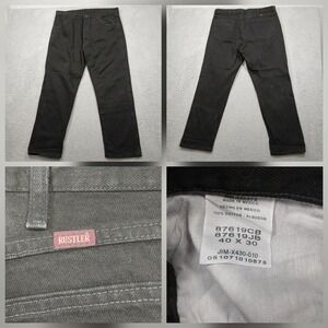 Rustler Jeans Men's 40x30 Black Straight Leg Cotton‎ Denim